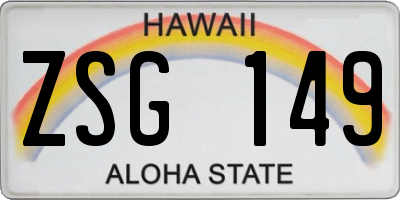 HI license plate ZSG149