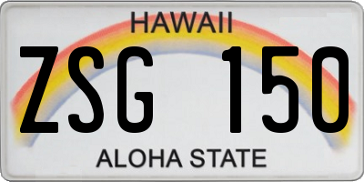HI license plate ZSG150