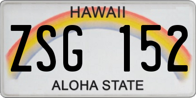 HI license plate ZSG152