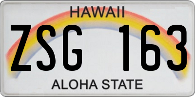 HI license plate ZSG163