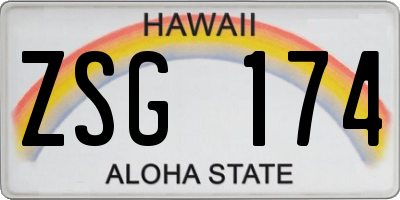 HI license plate ZSG174