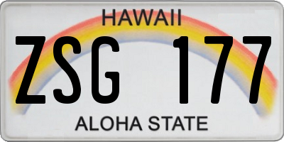 HI license plate ZSG177