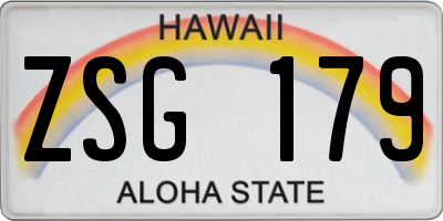 HI license plate ZSG179