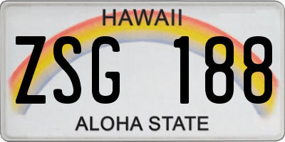 HI license plate ZSG188