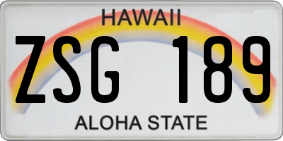 HI license plate ZSG189