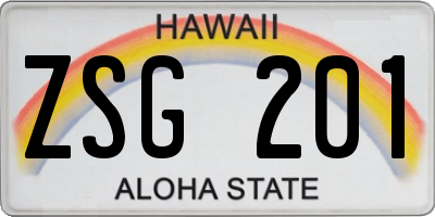 HI license plate ZSG201