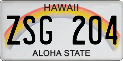 HI license plate ZSG204