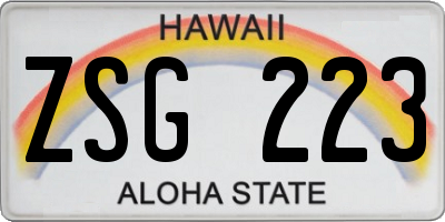 HI license plate ZSG223