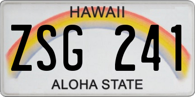 HI license plate ZSG241