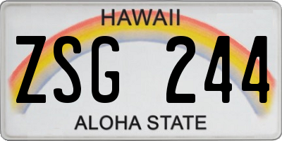 HI license plate ZSG244