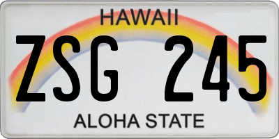 HI license plate ZSG245
