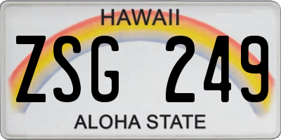 HI license plate ZSG249