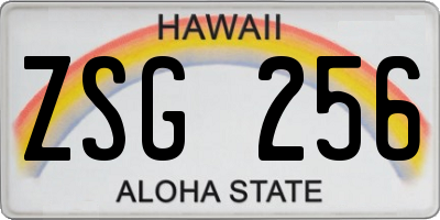 HI license plate ZSG256