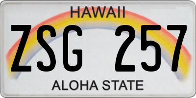 HI license plate ZSG257