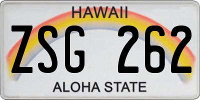 HI license plate ZSG262