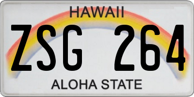 HI license plate ZSG264