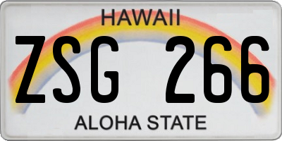 HI license plate ZSG266