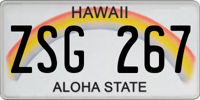 HI license plate ZSG267