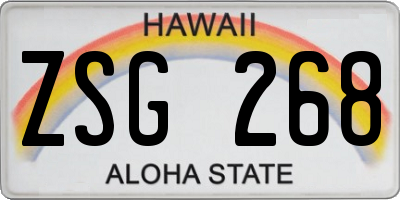 HI license plate ZSG268