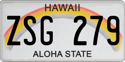 HI license plate ZSG279