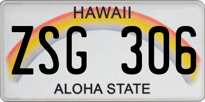 HI license plate ZSG306