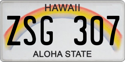 HI license plate ZSG307