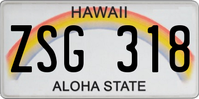 HI license plate ZSG318