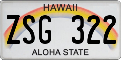 HI license plate ZSG322