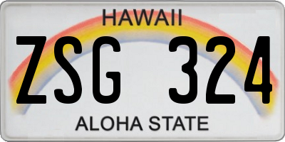 HI license plate ZSG324