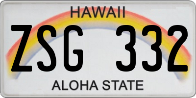HI license plate ZSG332