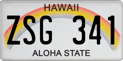 HI license plate ZSG341