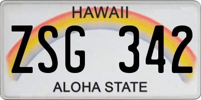 HI license plate ZSG342