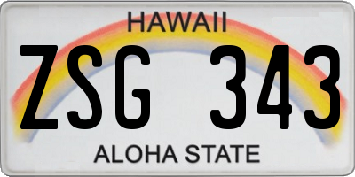 HI license plate ZSG343
