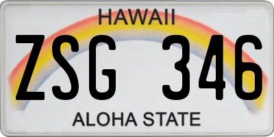 HI license plate ZSG346