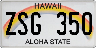 HI license plate ZSG350