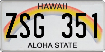 HI license plate ZSG351