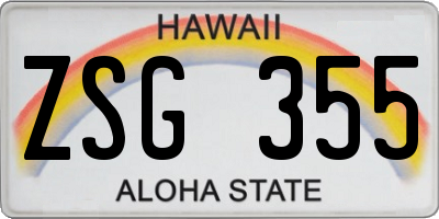 HI license plate ZSG355