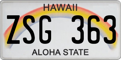 HI license plate ZSG363
