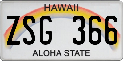 HI license plate ZSG366