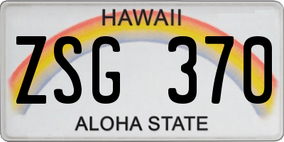 HI license plate ZSG370