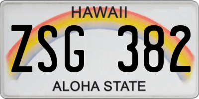 HI license plate ZSG382