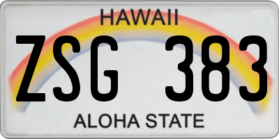 HI license plate ZSG383