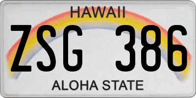 HI license plate ZSG386