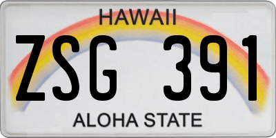 HI license plate ZSG391