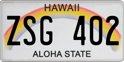 HI license plate ZSG402
