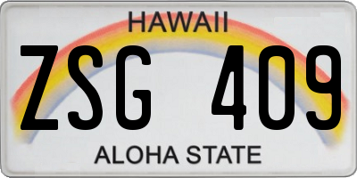 HI license plate ZSG409
