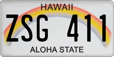 HI license plate ZSG411