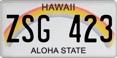 HI license plate ZSG423