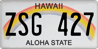 HI license plate ZSG427