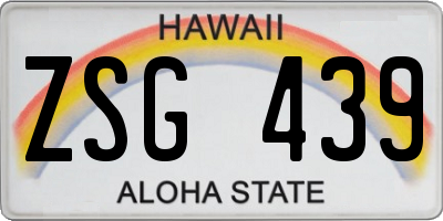 HI license plate ZSG439